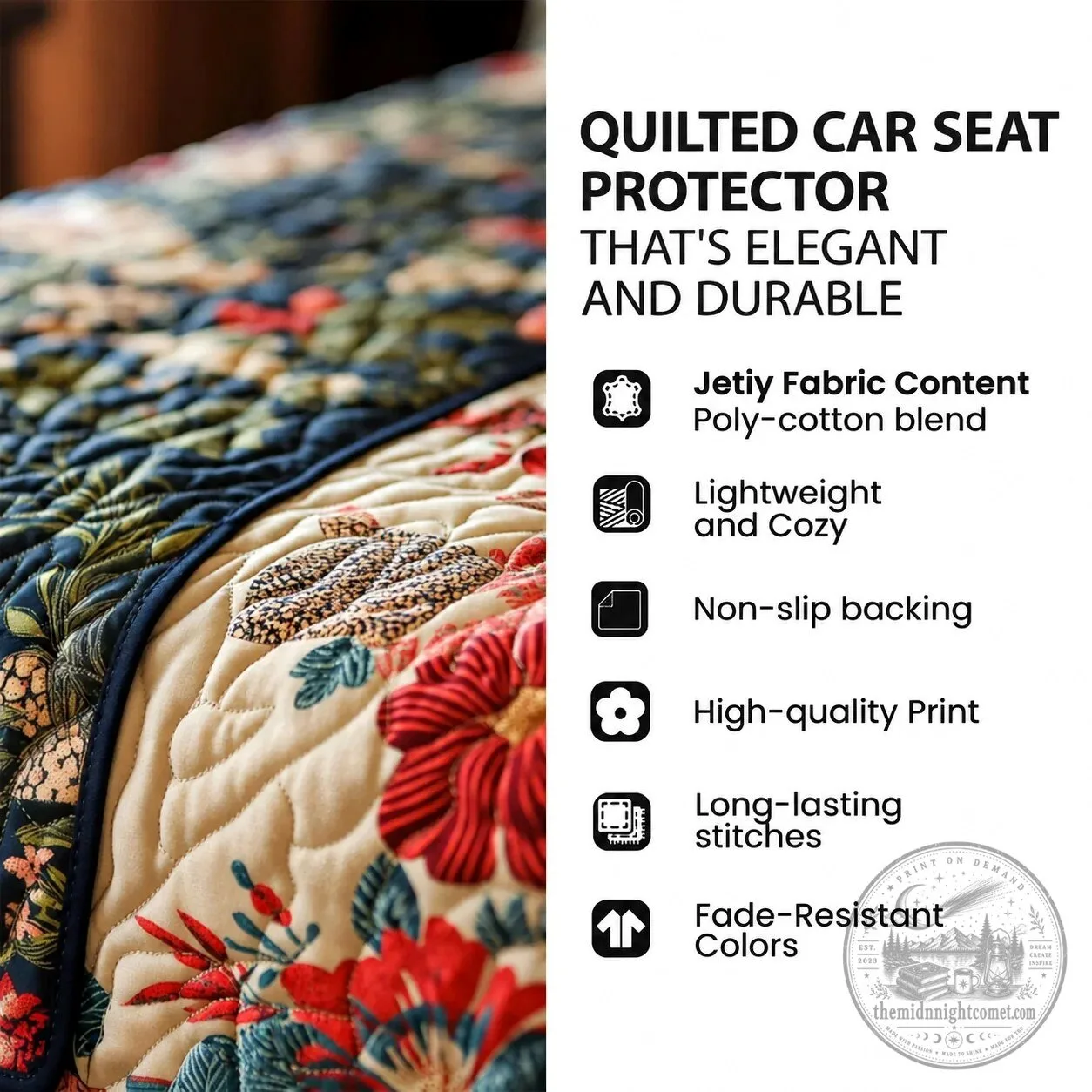 Funny Chicken Parade Quilted Car Seat Cover Protector for Vehicle Interior 7 Funny Chicken Parade Quilted Car Seat Cover Protector for Vehicle Interior