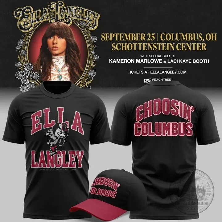 Columbus Ohio State Buckeyes Concert T-Shirt by Ella Langley Choosin 6 Columbus Ohio State Buckeyes Concert T-Shirt by Ella Langley Choosin
