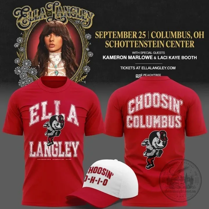 Columbus Ohio State Buckeyes Concert T-Shirt by Ella Langley Choosin 10 Columbus Ohio State Buckeyes Concert T-Shirt by Ella Langley Choosin