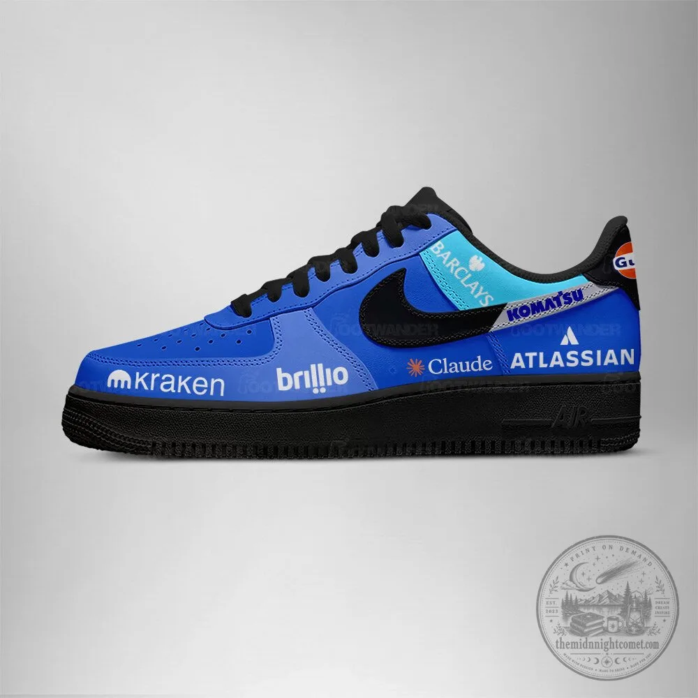 Williams Racing Formula 1 Team Blue and Black Custom Athletic Shoes 5 Williams Racing Formula 1 Team Blue and Black Custom Athletic Shoes