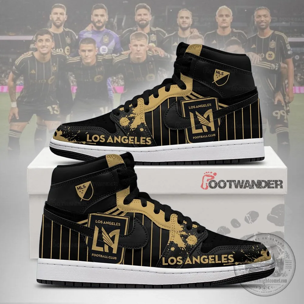 Spider-Man Web Logo Embroidered Black High-Top Canvas Shoes 4 Los Angeles Football Club Major League Soccer Black and Gold High-Top Shoes