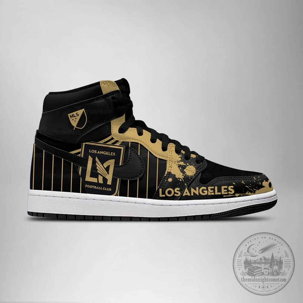 Los Angeles Football Club Major League Soccer Black and Gold High-Top Shoes 4 Los Angeles Football Club Major League Soccer Black and Gold High-Top Shoes