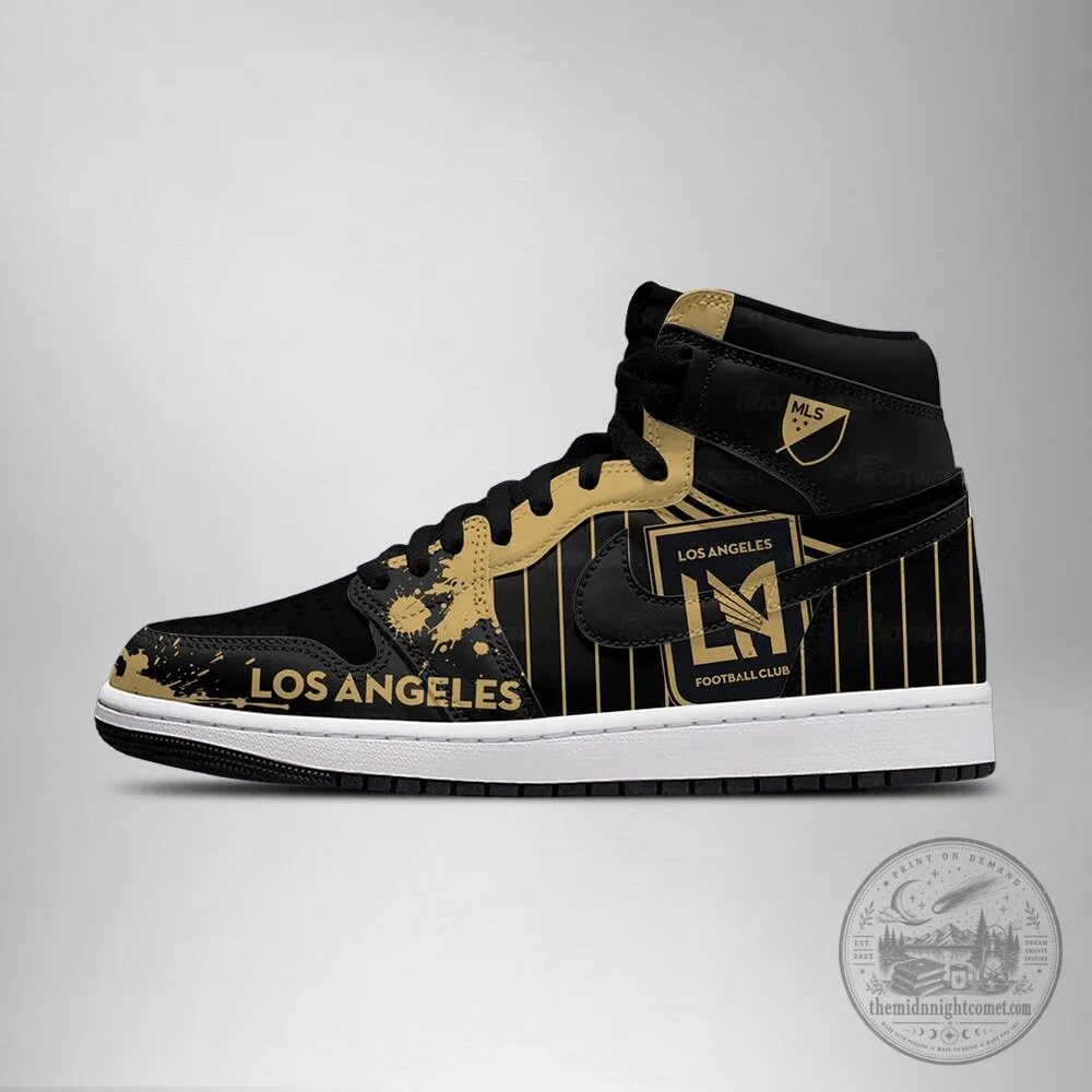 Los Angeles Football Club Major League Soccer Black and Gold High-Top Shoes 5 Los Angeles Football Club Major League Soccer Black and Gold High-Top Shoes