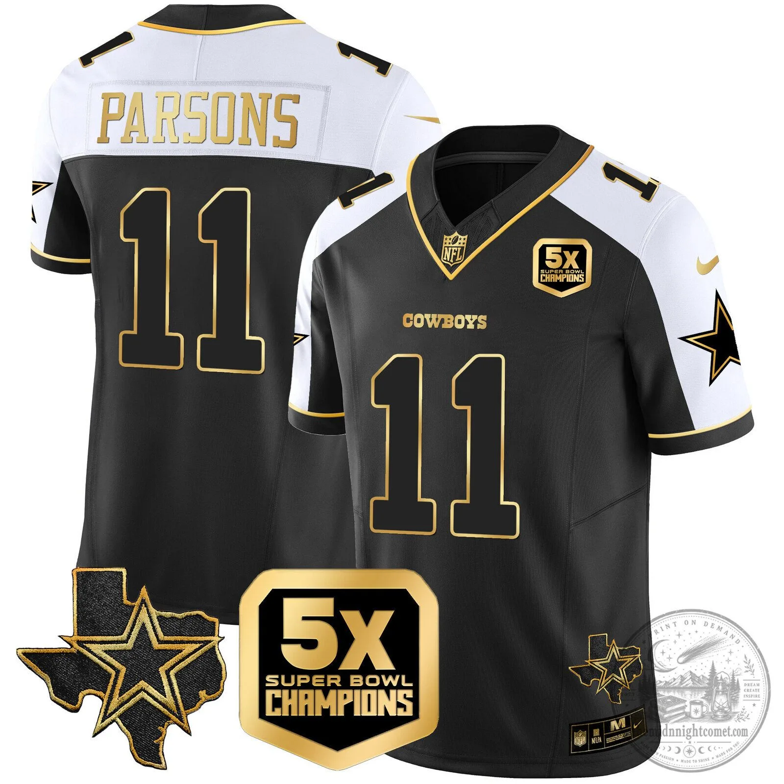 Dallas Cowboys Micah Parsons Super Bowl Champions Black Football Jersey