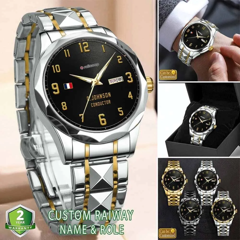Railcoop Stainless Steel Watch with Custom Name and Role for Railway Enthusiasts 5 Railcoop Stainless Steel Watch with Custom Name and Role for Railway Enthusiasts