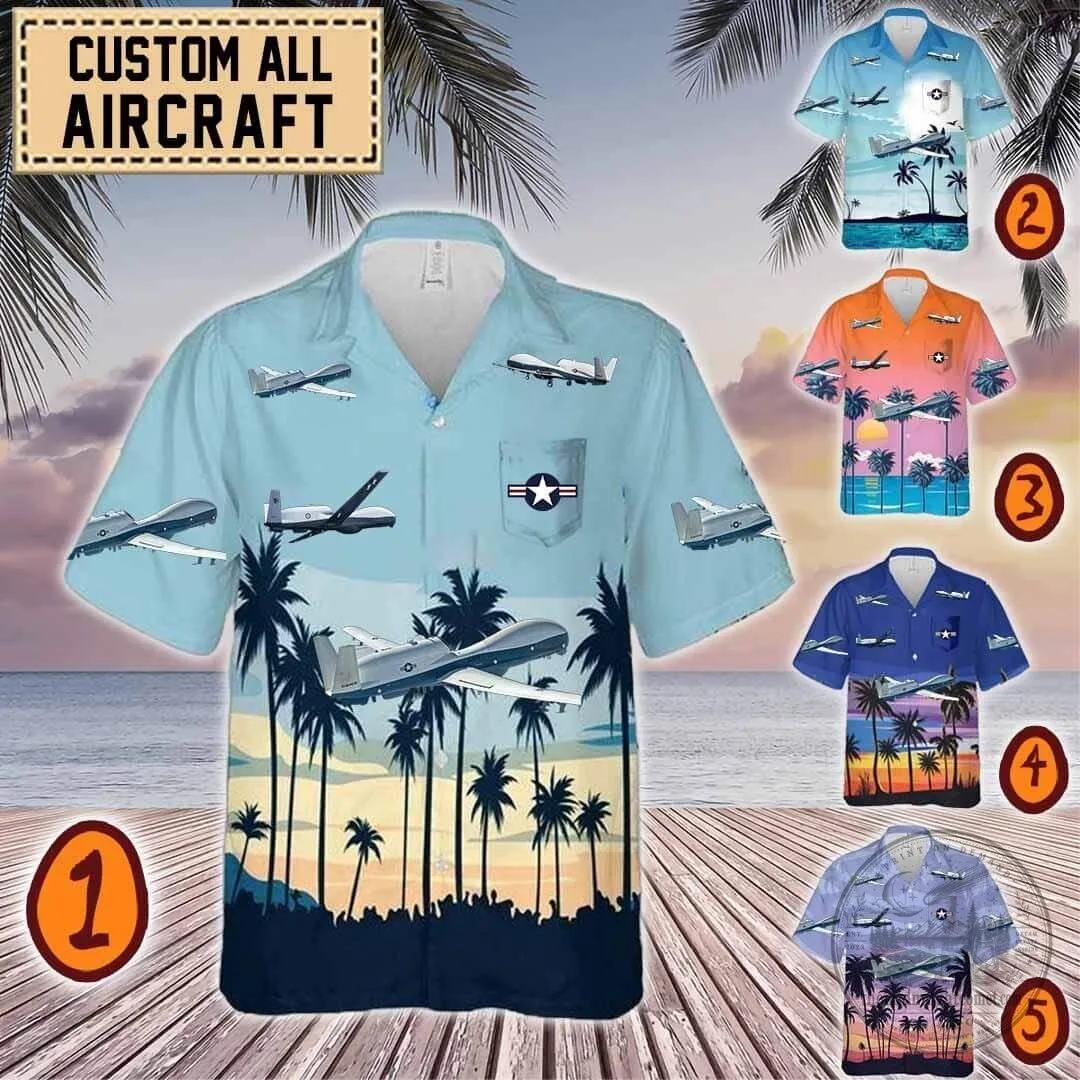 Northrop Grumman MQ-4C Triton Drone Aircraft Hawaiian Shirt