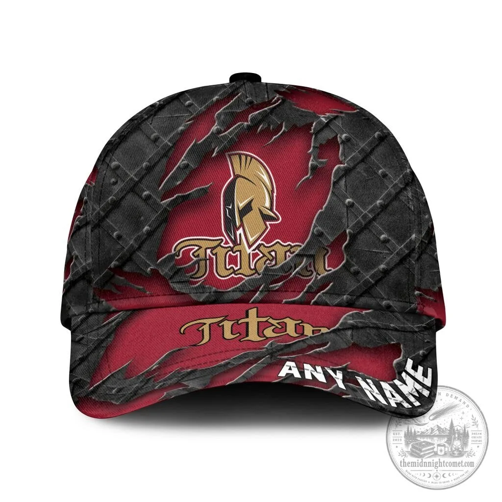 Acadie-Bathurst Titan Personalized Name Black Metal Design Baseball Cap Hat