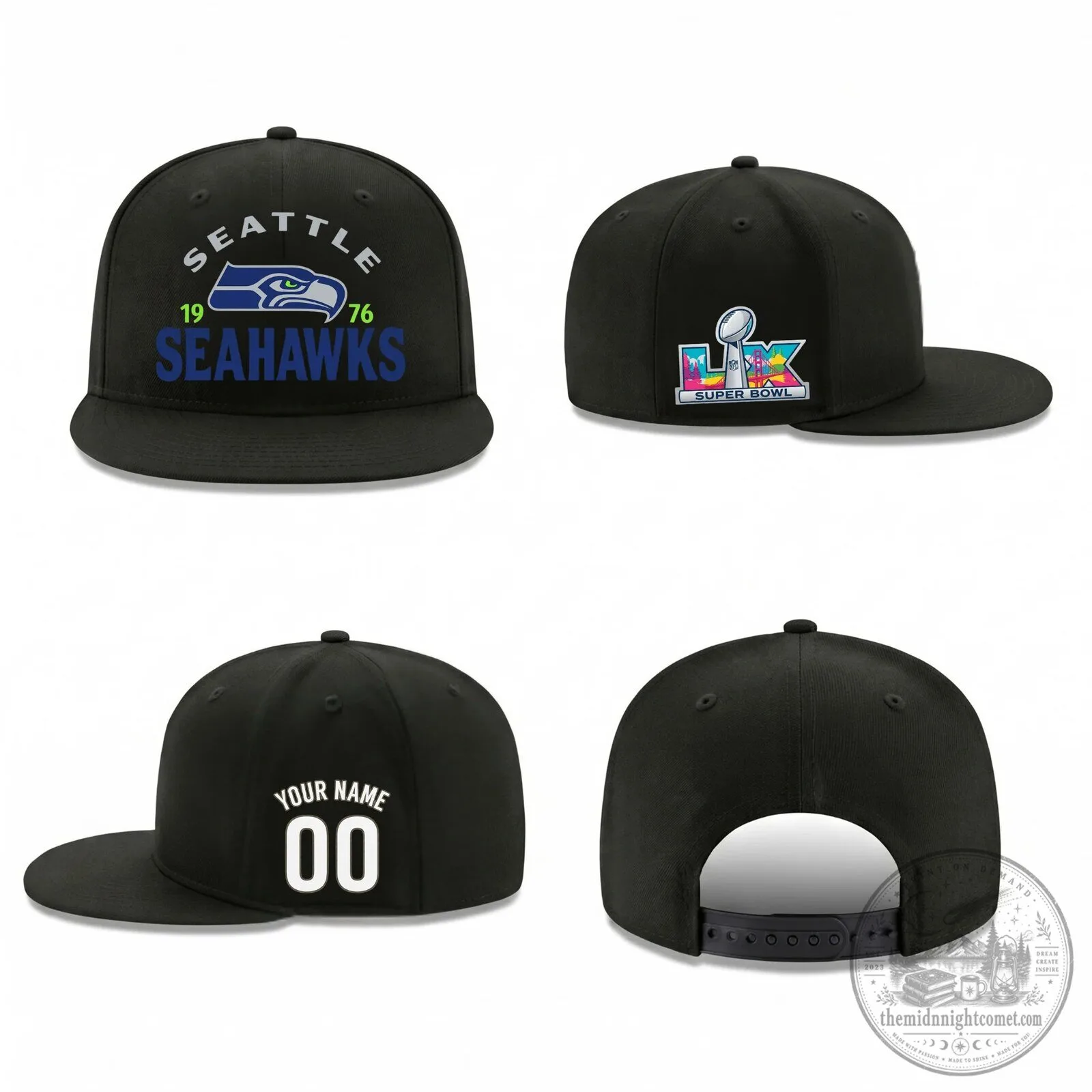 Customized Snapback Hat for Super Bowl Champion Seattle Seahawks
