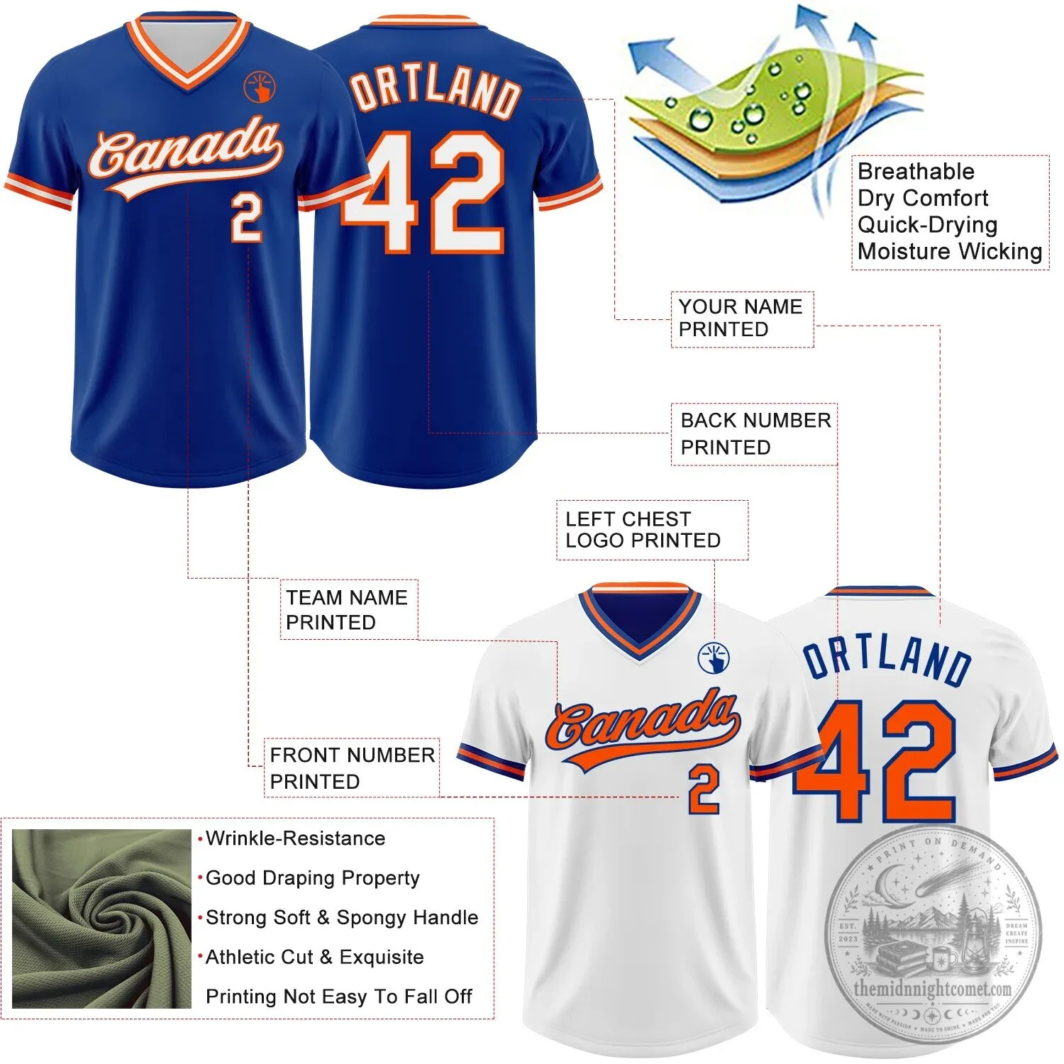 Custom Royal Blue White Orange Reversible Pullover Baseball Jersey Shirt 11 Custom Royal Blue White Orange Reversible Pullover Baseball Jersey Shirt