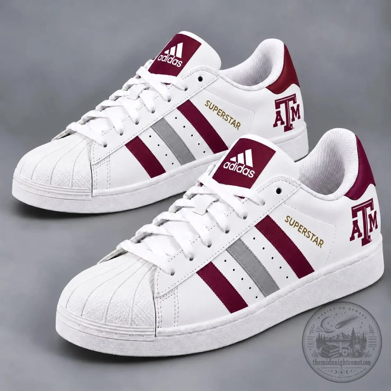 Texas A&M Aggies Adidas Superstar Shoes NCAA Game Day Ready Footwear