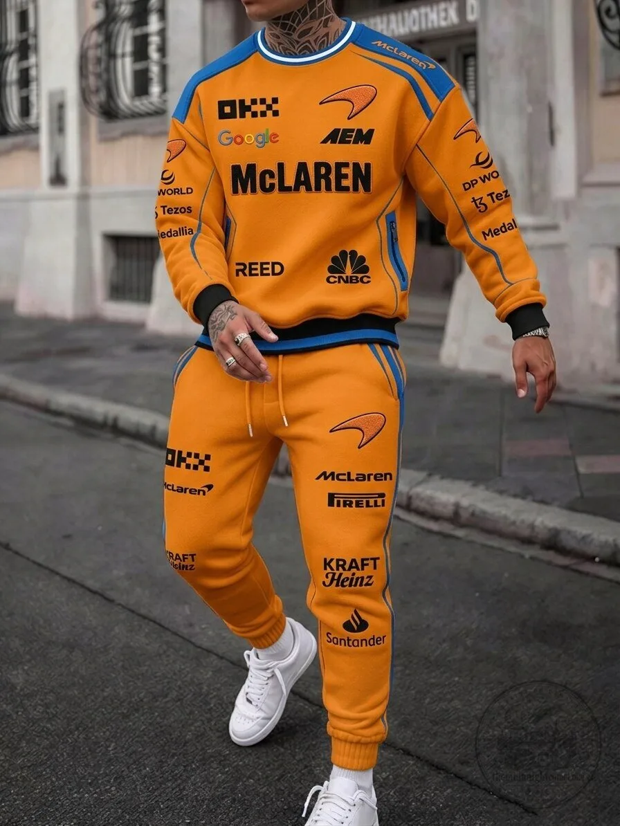 McLaren Formula One Racing Team Orange and Blue Pullover Hoodie