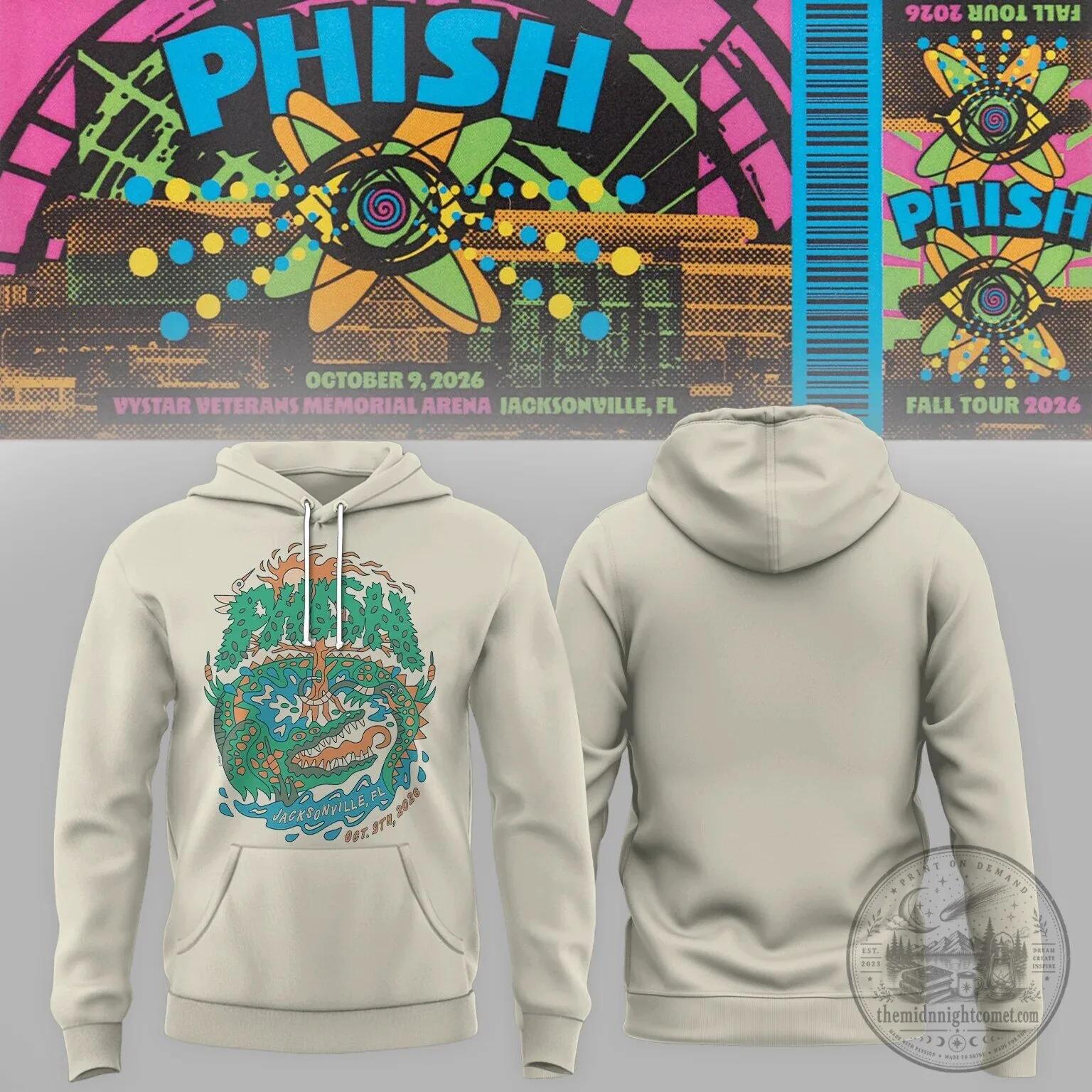 Hoodie for Phish's 2026 Fall Tour Concert in Jacksonville, Florida