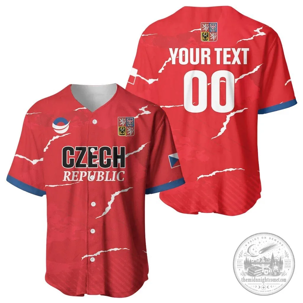 Czech Republic National Team Baseball Jersey for Men and Women 5 Czech Republic National Team Baseball Jersey for Men and Women