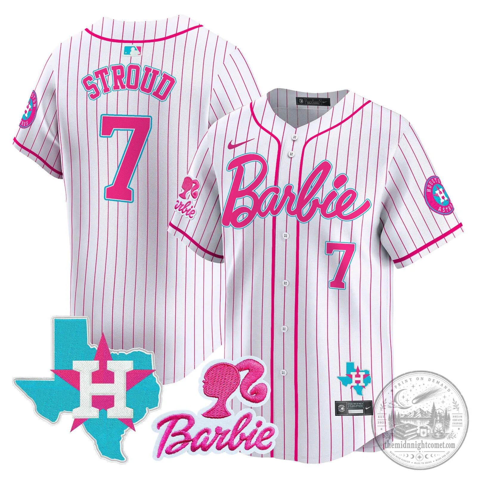 Barbie Houston Astros Baseball Pinstripe Jersey 54 Barbie Houston Astros Baseball Pinstripe Jersey