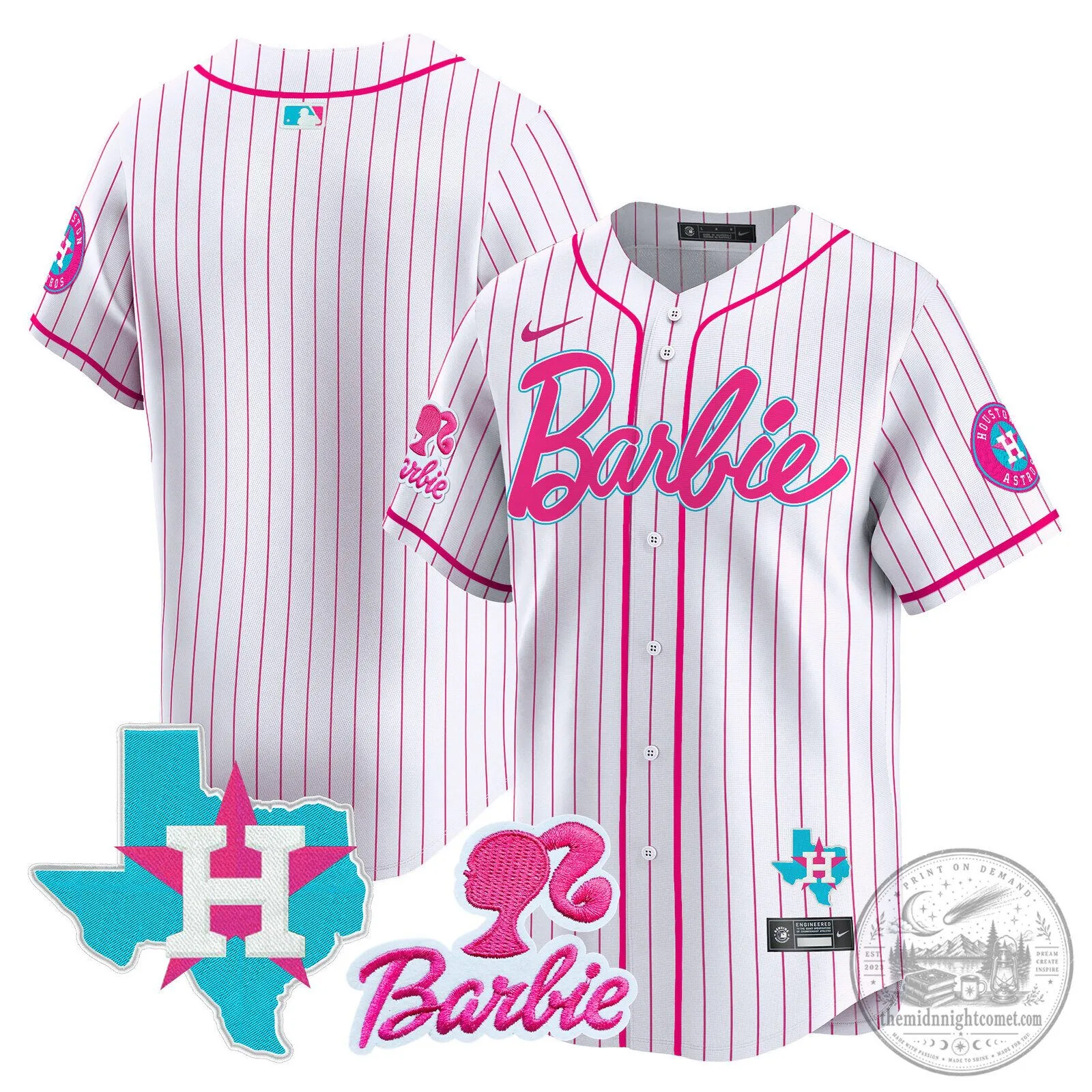 Barbie Houston Astros Baseball Pinstripe Jersey 59 Barbie Houston Astros Baseball Pinstripe Jersey