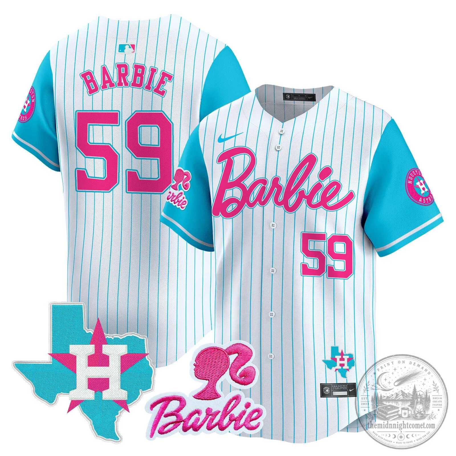 Barbie Houston Astros Baseball Pinstripe Jersey 60 Barbie Houston Astros Baseball Pinstripe Jersey