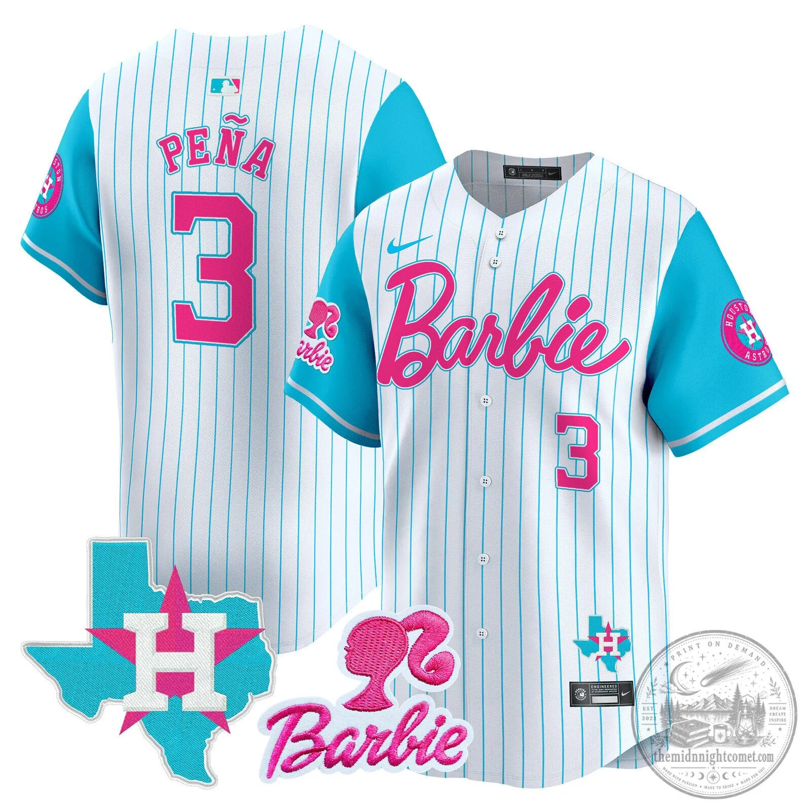 Barbie Houston Astros Baseball Pinstripe Jersey 62 Barbie Houston Astros Baseball Pinstripe Jersey