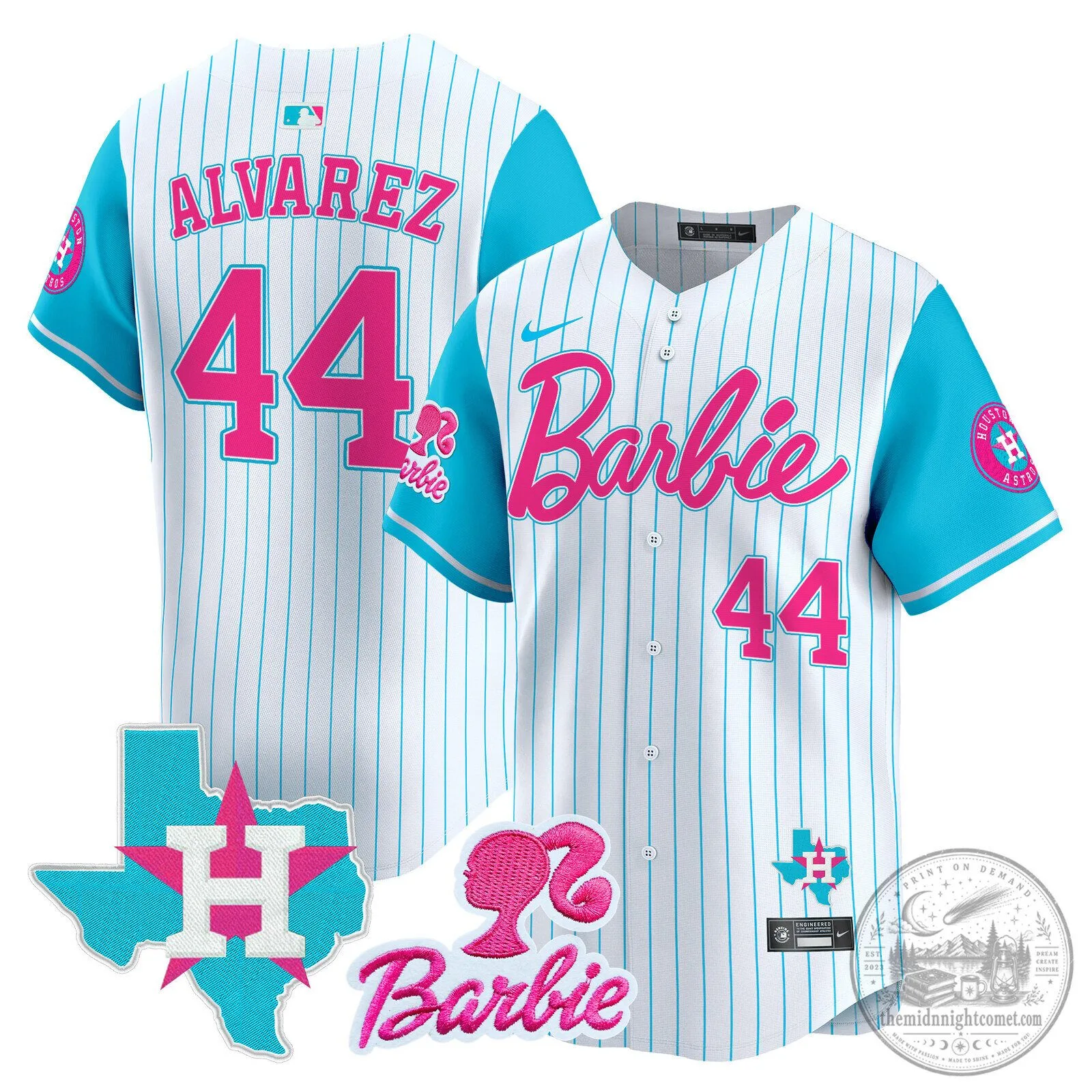 Barbie Houston Astros Baseball Pinstripe Jersey 63 Barbie Houston Astros Baseball Pinstripe Jersey
