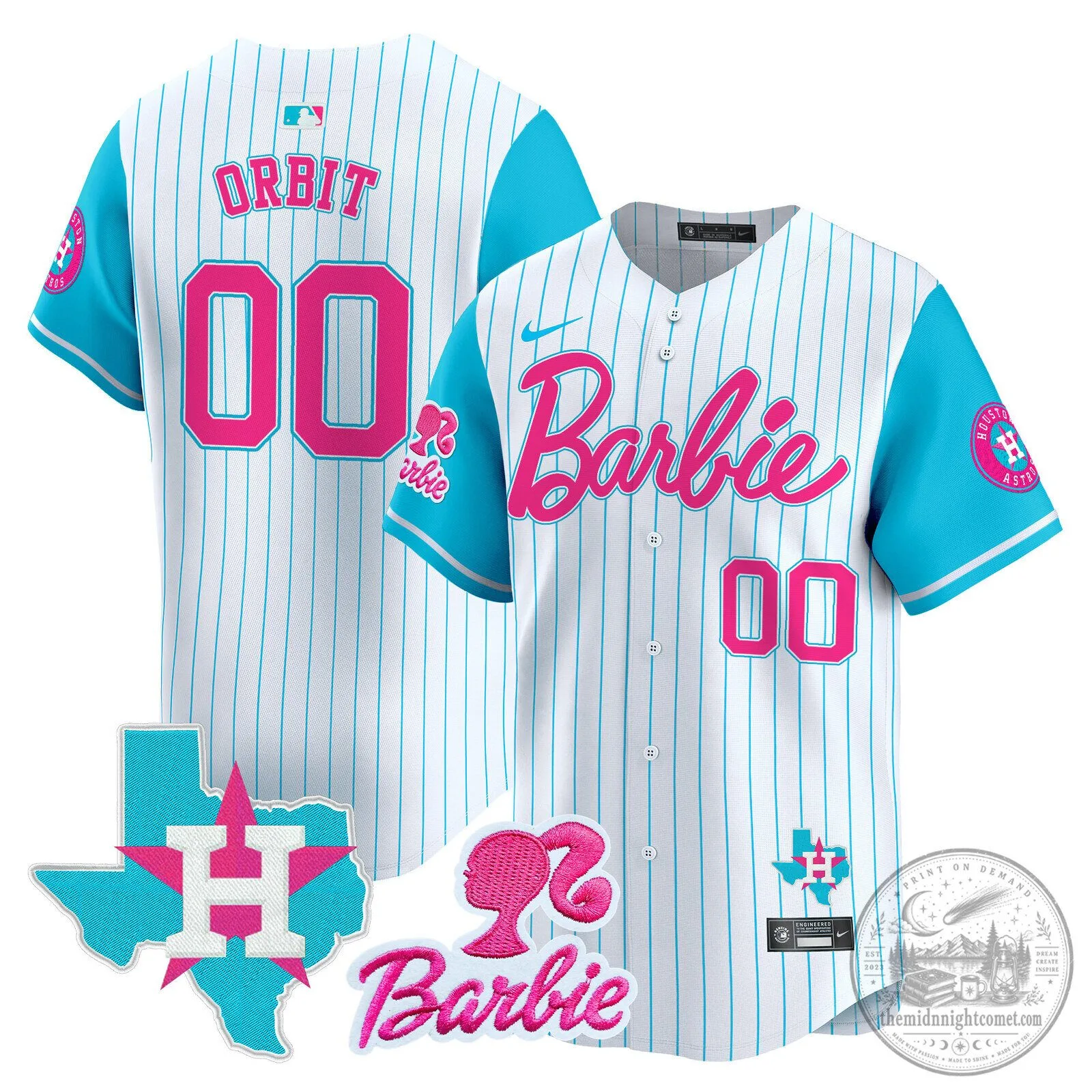Barbie Houston Astros Baseball Pinstripe Jersey 65 Barbie Houston Astros Baseball Pinstripe Jersey