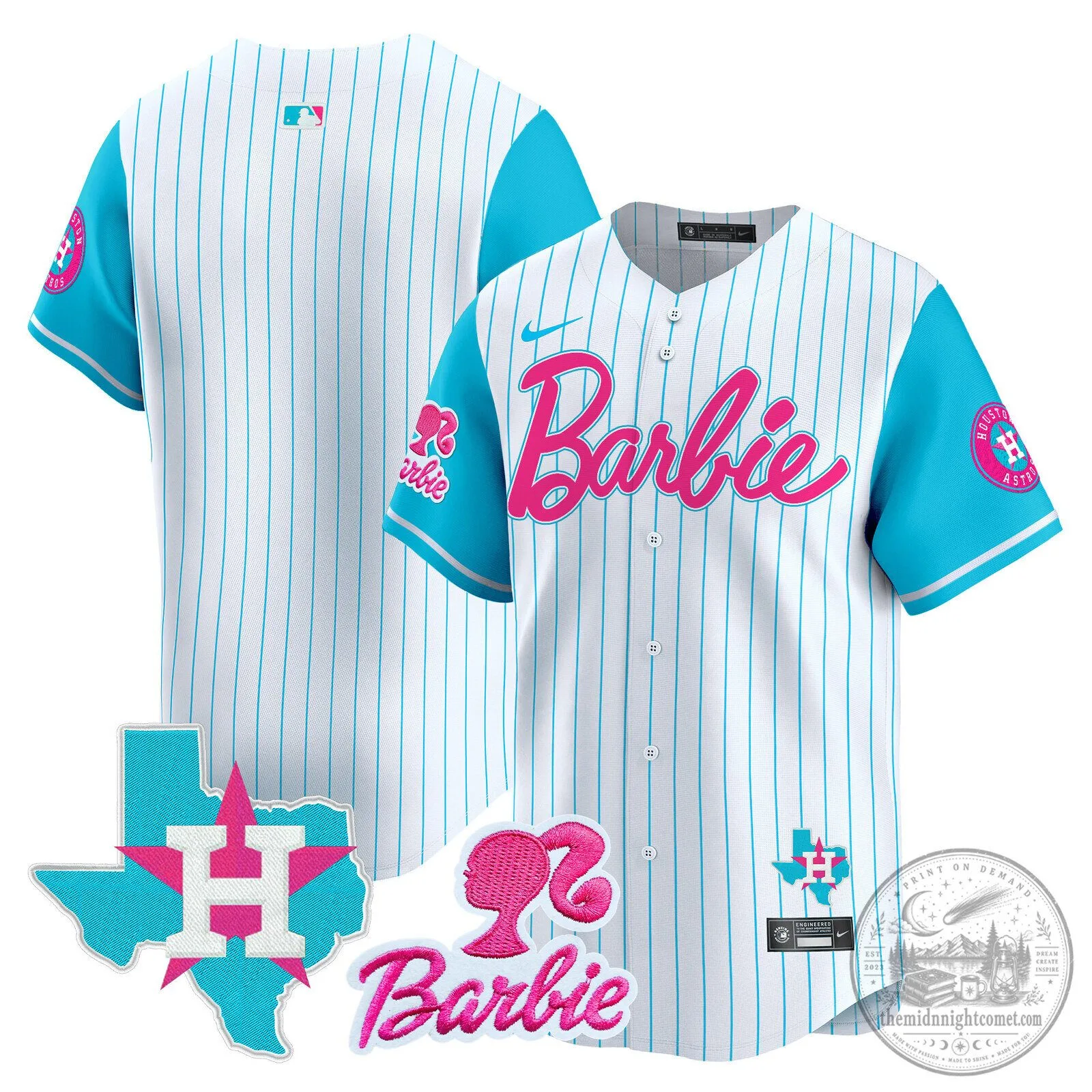 Barbie Houston Astros Baseball Pinstripe Jersey 69 Barbie Houston Astros Baseball Pinstripe Jersey