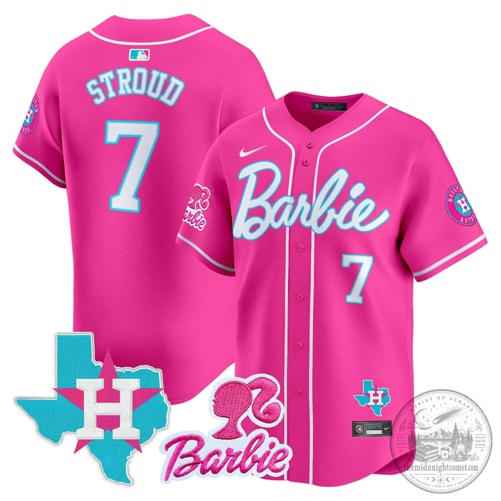 Barbie Houston Astros Baseball Pinstripe Jersey 74 Barbie Houston Astros Baseball Pinstripe Jersey