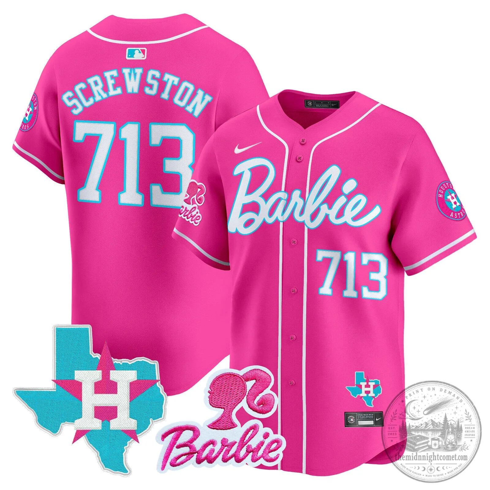 Barbie Houston Astros Baseball Pinstripe Jersey 76 Barbie Houston Astros Baseball Pinstripe Jersey