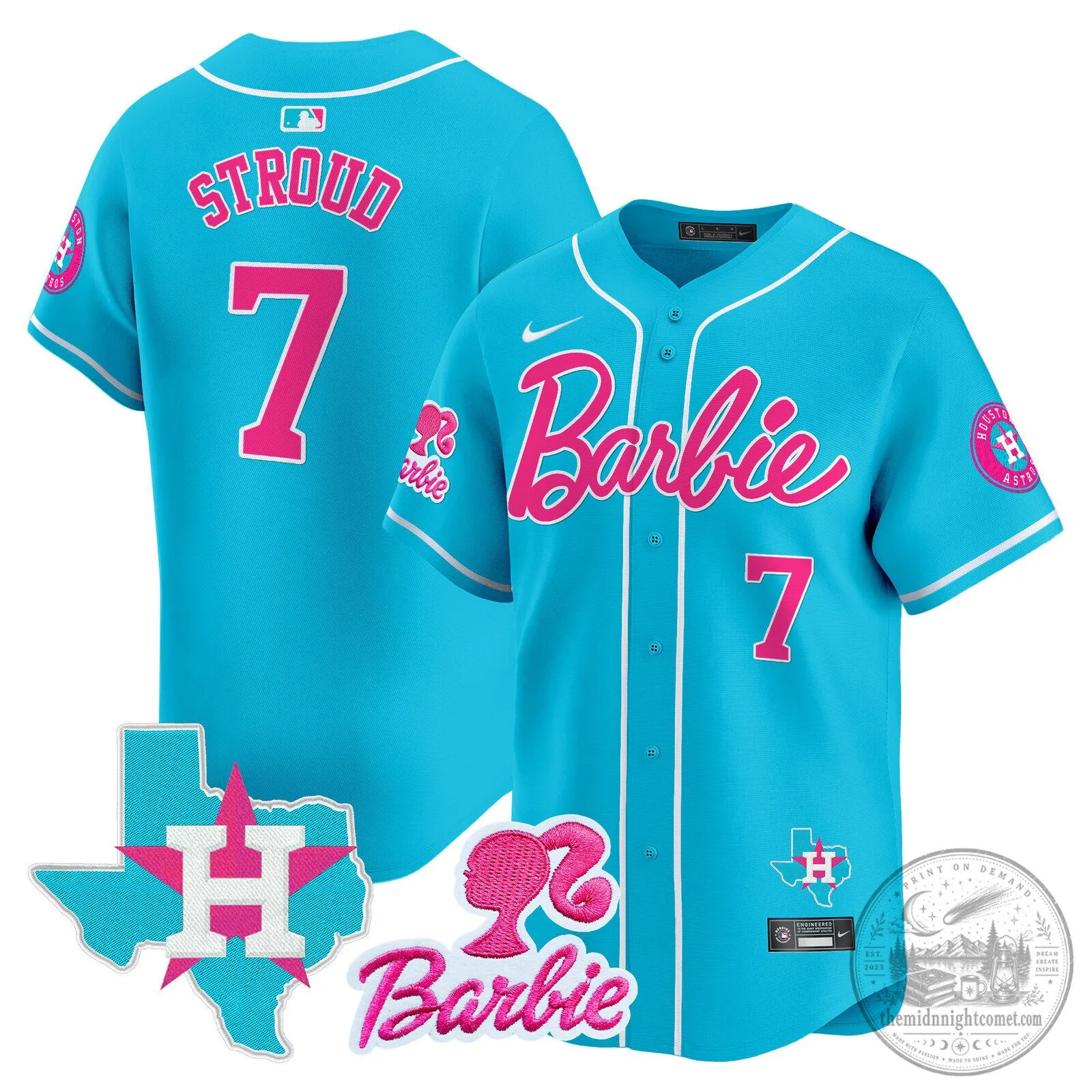 Barbie Houston Astros Baseball Pinstripe Jersey 84 Barbie Houston Astros Baseball Pinstripe Jersey