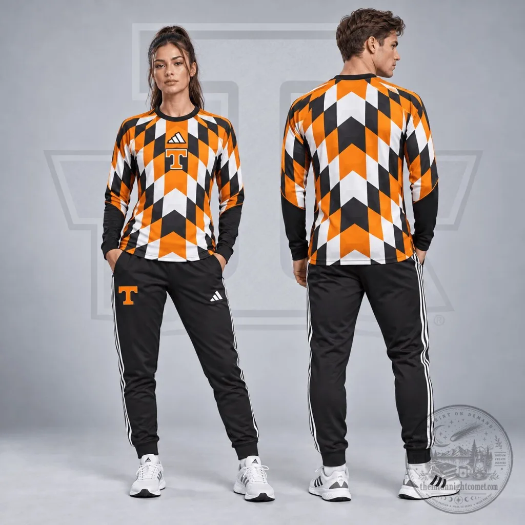 Tennessee Volunteers Diamond Chevron Long Sleeve Performance Shirt and Jogger Set Tennessee Volunteers Diamond Chevron Long Sleeve Performance Shirt and Jogger Set