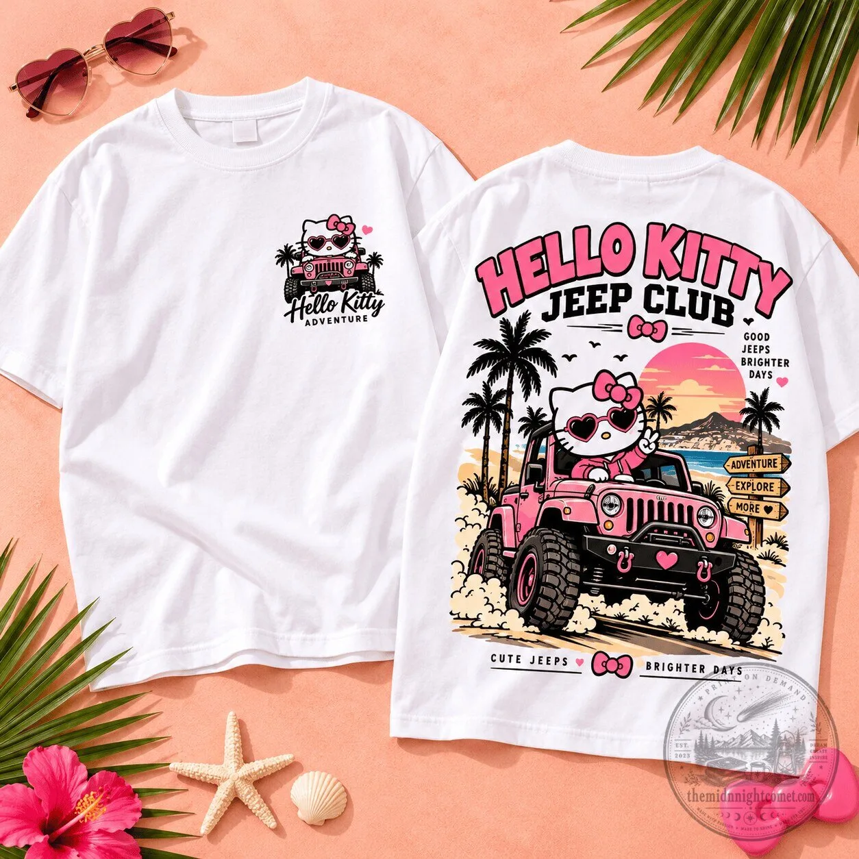 Kitchen Witch Mystical Herbs and Black Cat Hoodie Dress 7 Hello Kitty Jeep Club Pink Adventure Graphic T-Shirt for Women