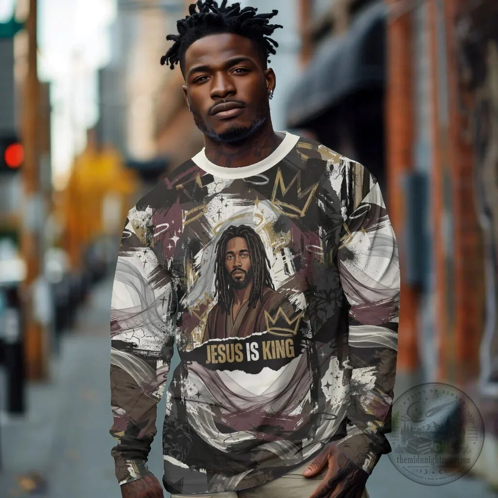 Jesus Is King Lion Of Judah Christian Faith Long Sleeve Shirt for Men and Women
