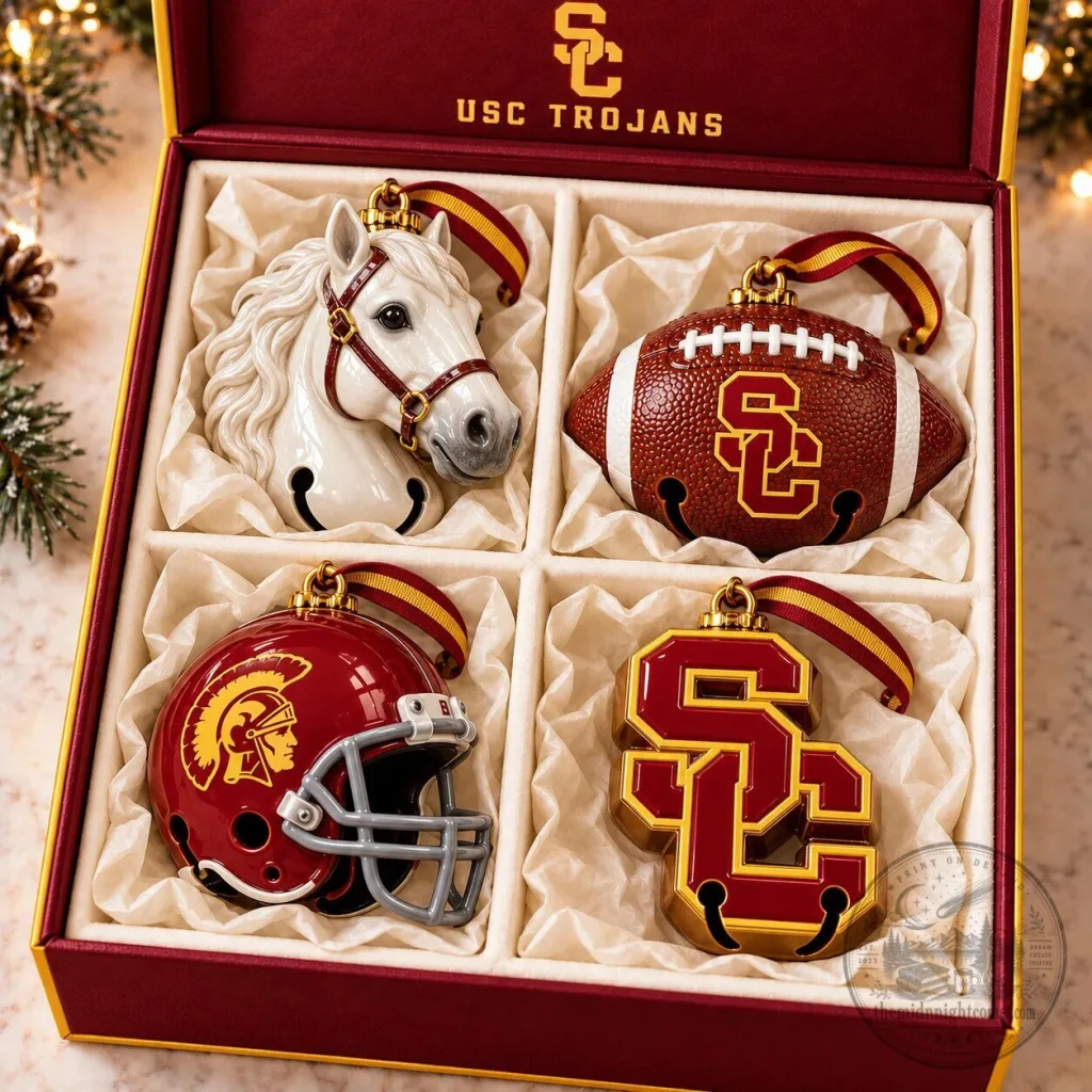 University of Southern California Trojans Christmas Bell Ornament Set University of Southern California Trojans Christmas Bell Ornament Set
