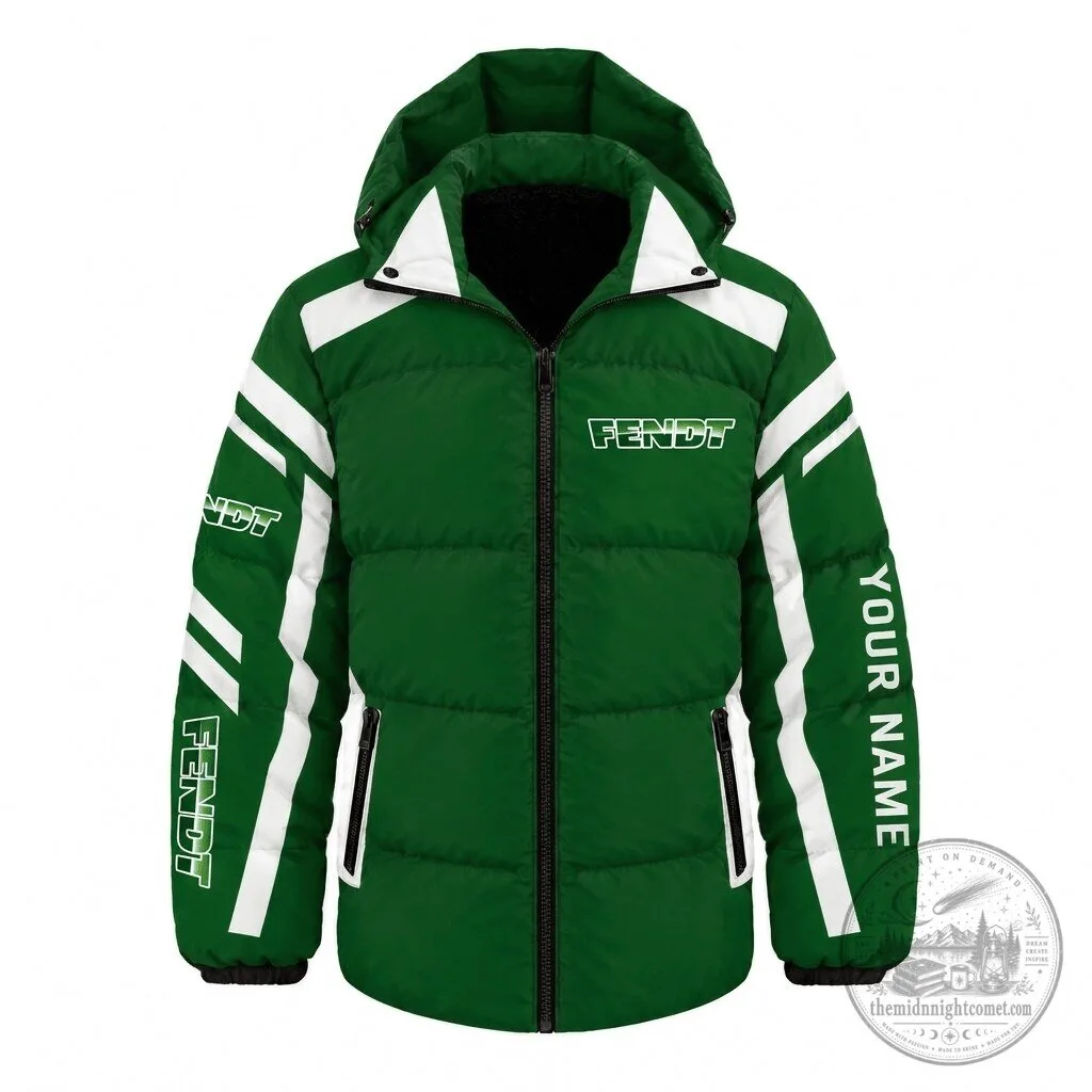 Fendt Tractor Personalized Green Puffer Jacket